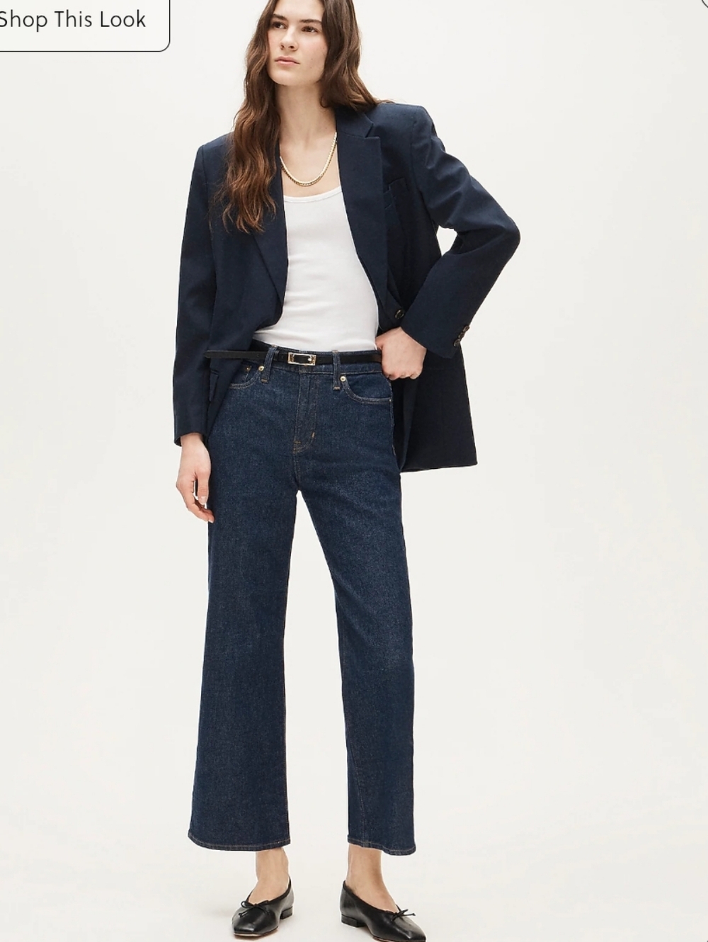 J Crew Petite slim-wide jean CC582 Size 29 Petite NWT Cropped Resin Wash